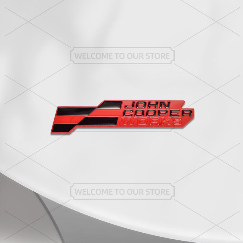 Emblema Metallico 3D John Cooper Works per Auto, Badge Griglia, Adesivi Auto, Adesivo Posteriore Auto per Mini Cooper S U25 J01 J05 F66 F65 F67