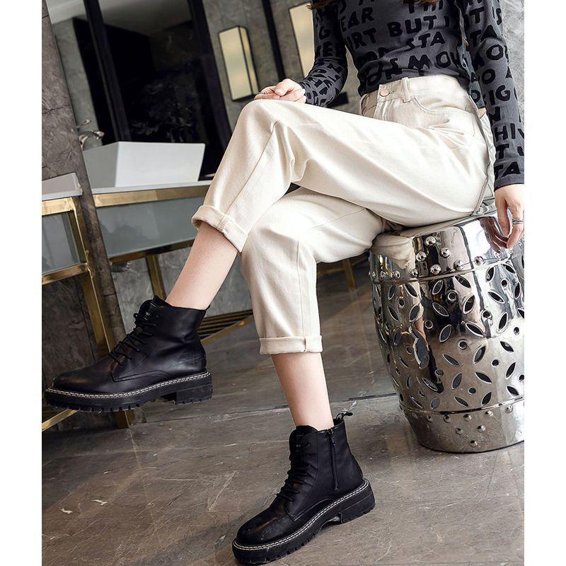 2025 Winter Black Velvet Thickened High-Waist Slimming Loose Harem Jeans for Petite Women