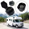 7 Pin 12V European Trailer Socket + Rubber Base Electrics Connector Adapter Plug-in Trailer Tractor Plug For RV Truck Vans