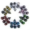 7-teiliges polyedrisches Dnd-Würfelset mit Schriftart, 2-farbigem Marmor, Zählern für D&D RPG, Würfelset mit Aufbewahrungsbeutel