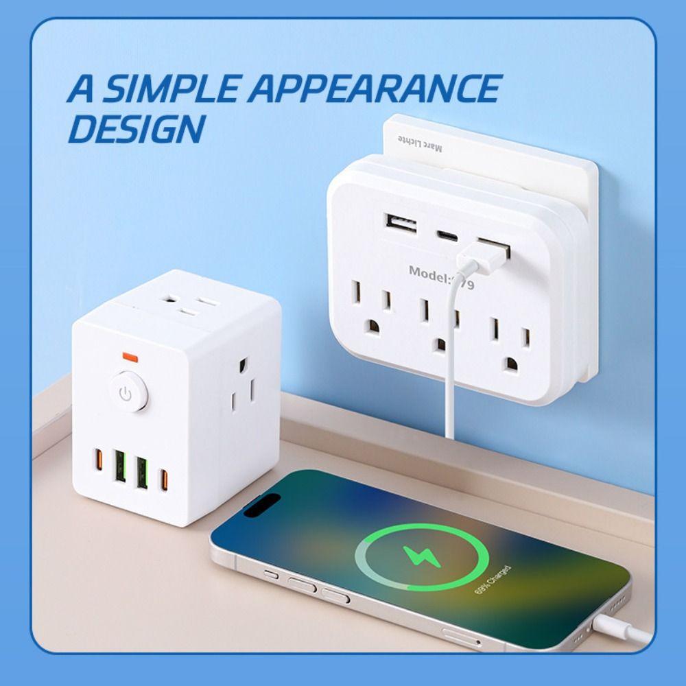 Surge Protector Outlet Extender Overload Protection Wall Adapter Professional Power Strip Home