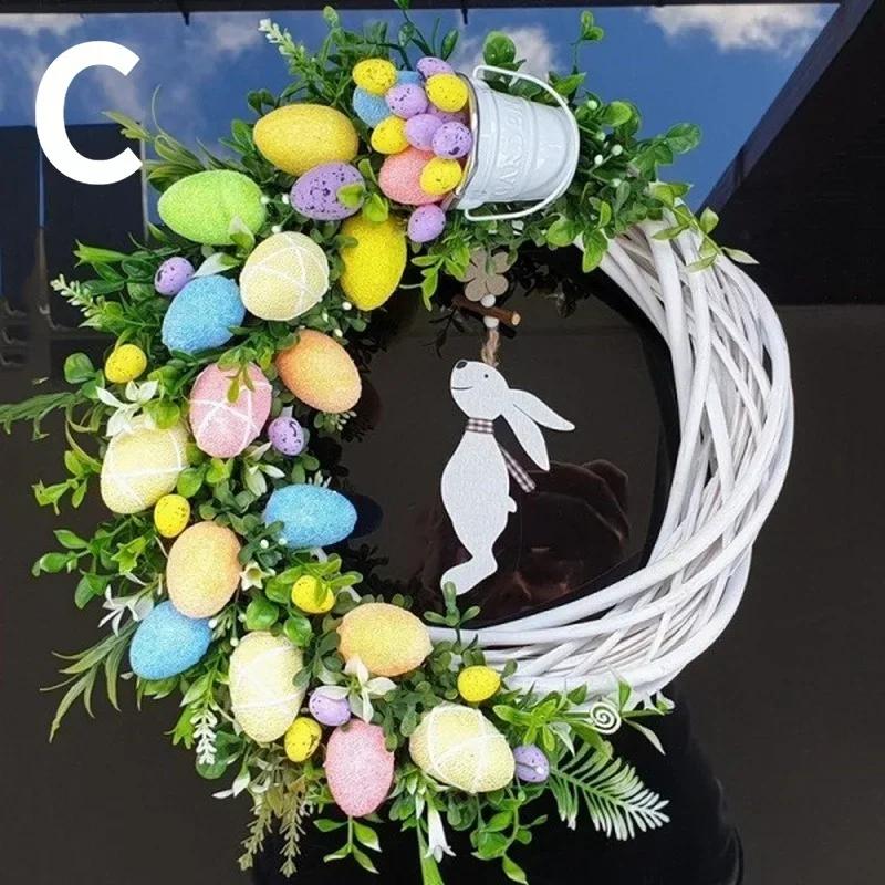 New Garland Door Hanging Decoration Spring Bunny Egg Butterfly Garland Home Garden Easter Party Decoration Garland