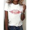 European Size Save the Drama for Your Mama" Printed Round-neck Short-sleeve T-shirt