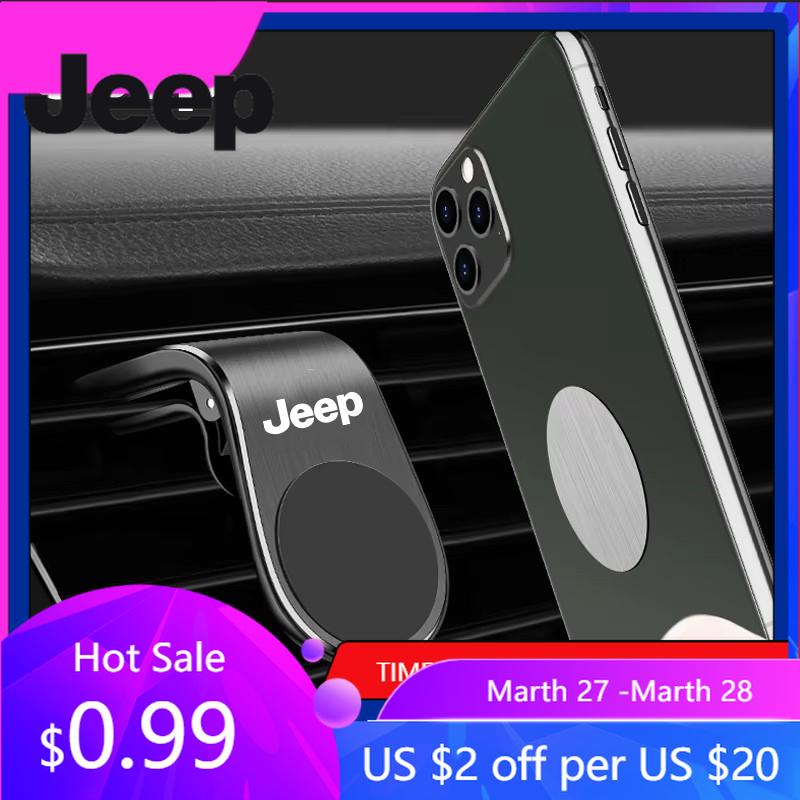 Für Jeep Metall Magnetischer Auto-Handyhalter Auto-Emblem Für Jeep Grand Cherokee Wrangler JK Gladiator Compass Renegade Patriot L