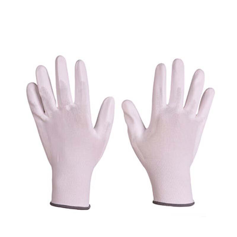 White PU Coated Polyester Work Gloves (12-Pair Pack)