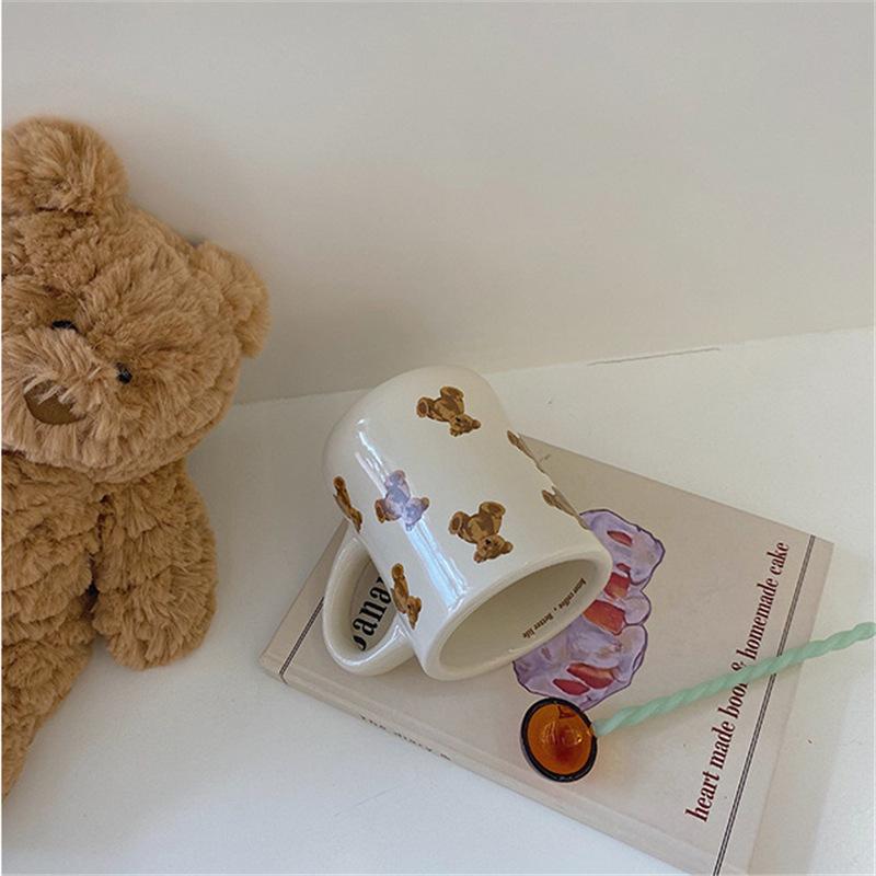 Uroczy kubek ceramiczny z misiem, kubek na mleko, herbatę, kawę, Mark Cup, wyjątkowe prezenty