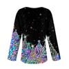 Women's Fashion Casual Vintage Floral Print Round Neck Long Sleeve Decorative T-Shirt Top