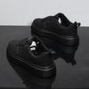 Thick-soled leather spring and summer new breathable muffin tide casual board shoes inner height-increasing shoes
