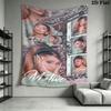 Ariana Grande Green Wall Hanging Printed Fabric Blanket Decorative Tapestries for Bedroom Living Room Home Decor