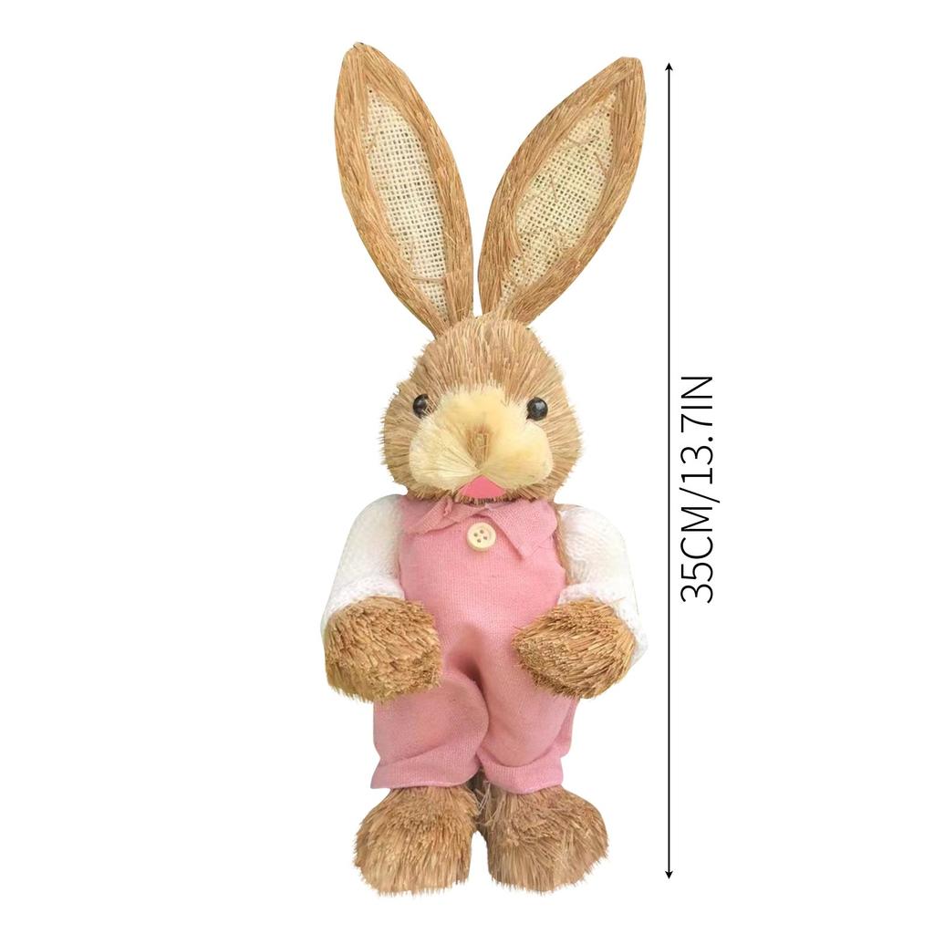 Cute Straw Rabbits Bunny Decorations Easter Party Home Garden Wedding Ornament Photo Props Crafts Creative Gifts Home Decor