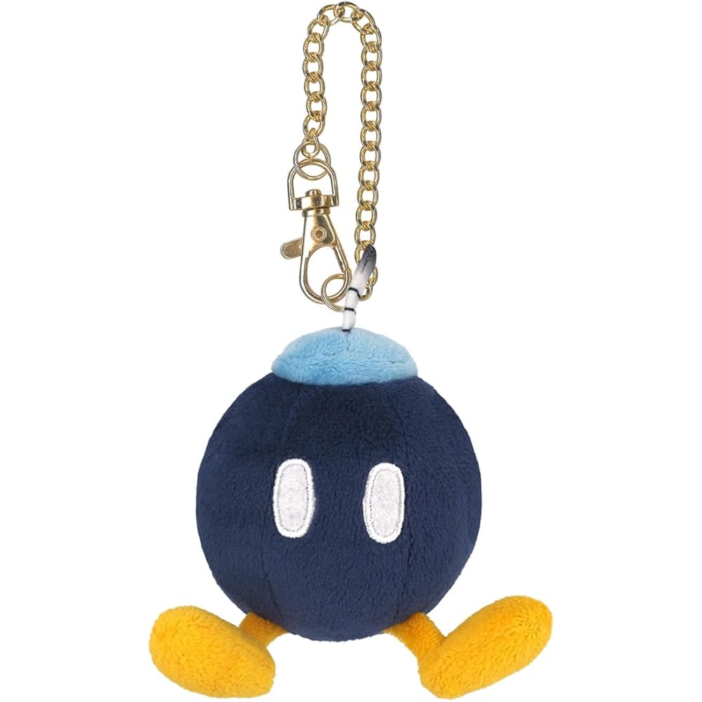 Sanei Boeki Super Mario All Star Collection Bomb-omb Plush Toy 8.5x10x9.5cm Soft Stuffed Mascot