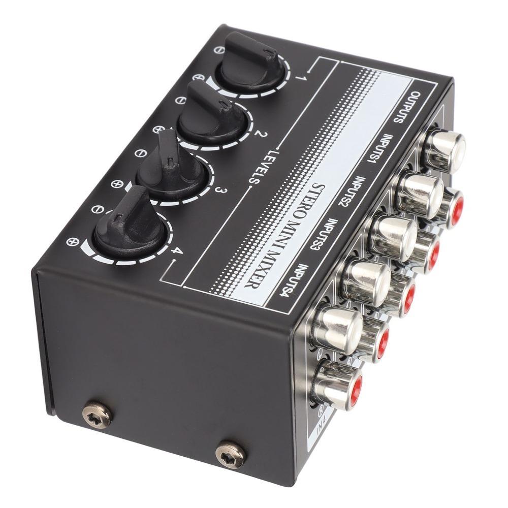 Support 4 in 1 Out Stereo Mini Mixer Separate Volume Knobs Stereo Splitte Small Club