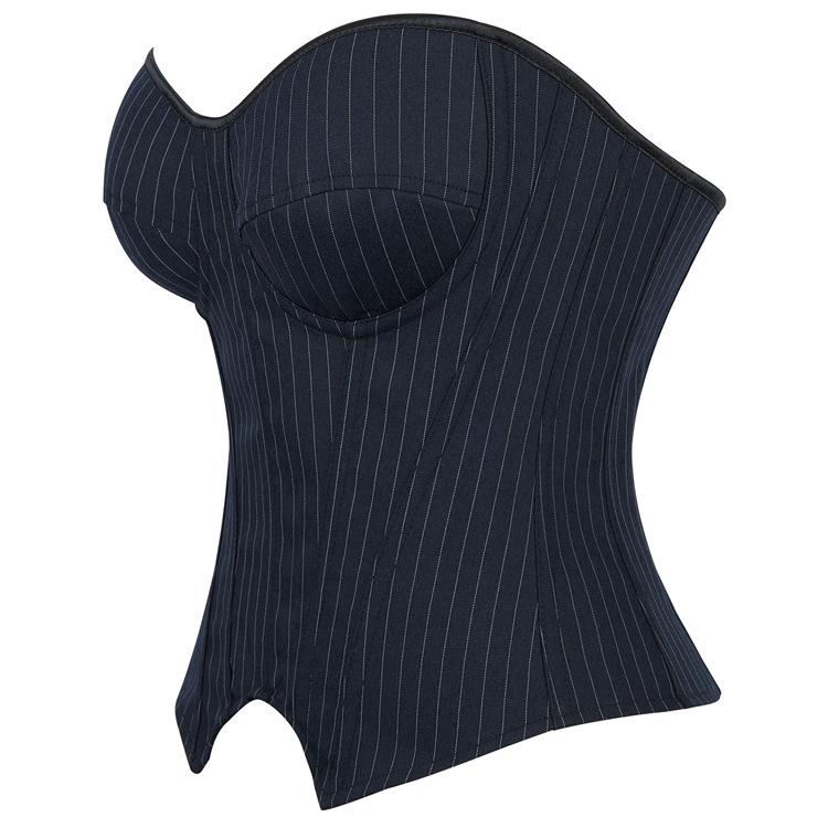 Damski Pasiasty Kształtujący Bielizna Podtrzymująca z Fiszbinami - Styl Dworski