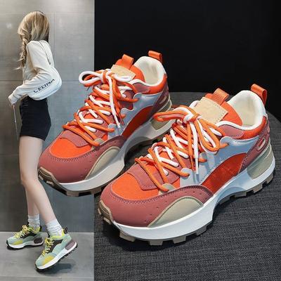 Baskets de style coréen Cortez pour femmes, nouvelle collection printemps, couleurs assorties, semelle épaisse, tendance décontractée, petite taille, chaussures de papa pour femmes