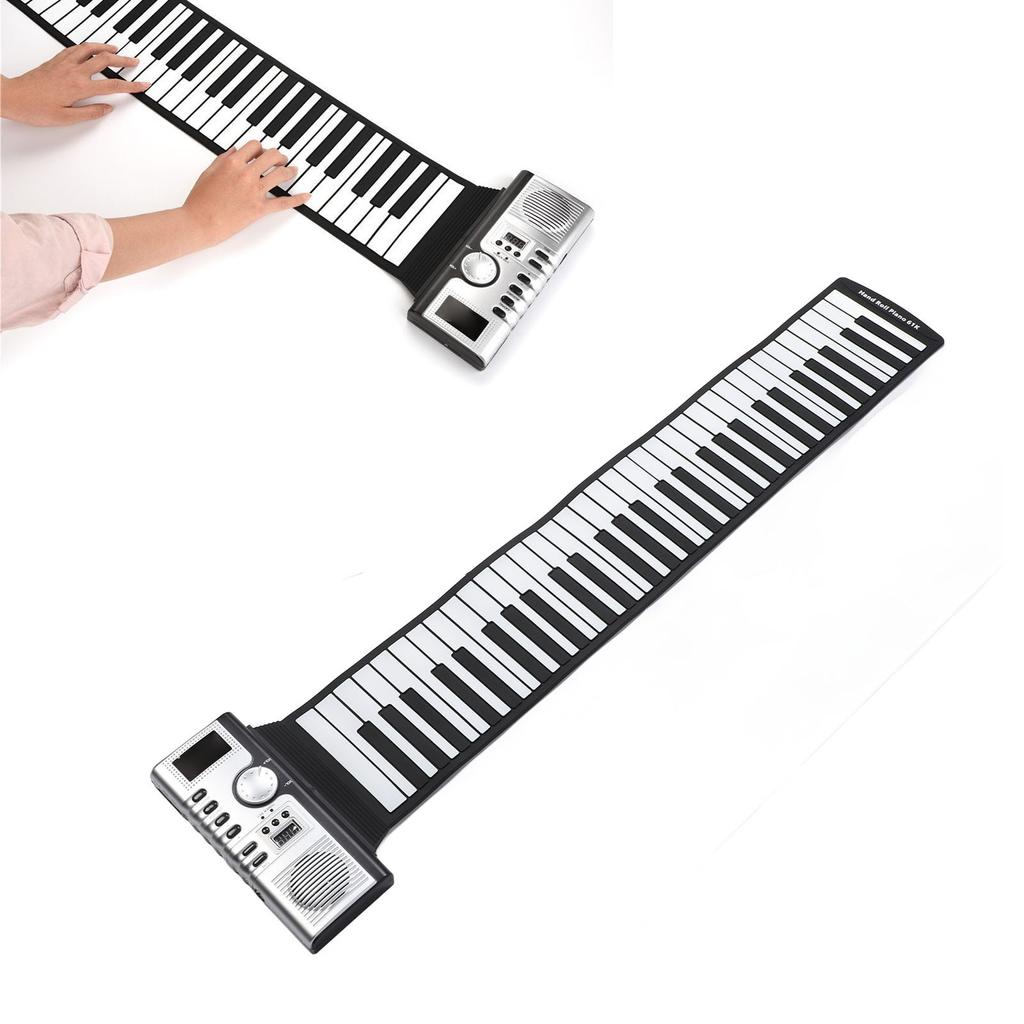 61 Key Roll Up Piano Keyboard Portable Silicone Electronic Piano Keyboard with Built in Speaker for