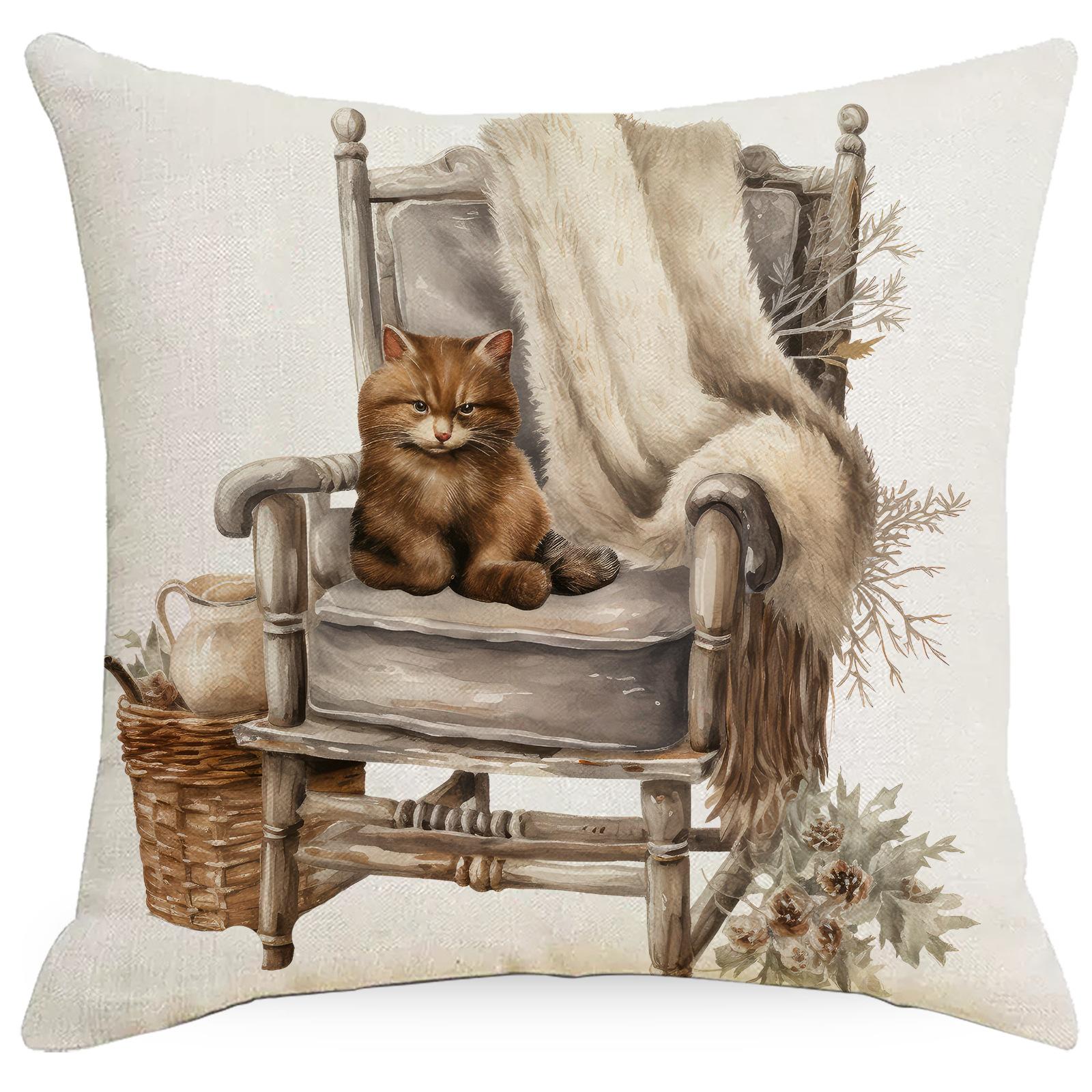 

Christmas Pillowcase Festive Home Decoration Sofa Linen Cushion Cover Cushion Cover Vintage Christmas 45*45cm