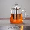with Stainless Steel Infuser Clear Glass Tea Maker High Borosilicate Coffee Tea Pot  Blooming Tea