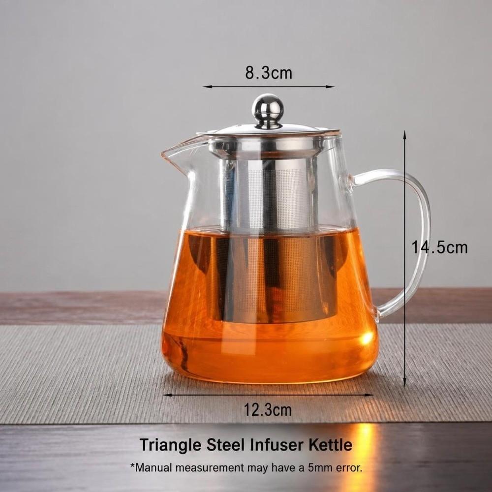 with Stainless Steel Infuser Clear Glass Tea Maker High Borosilicate Coffee Tea Pot Blooming Tea