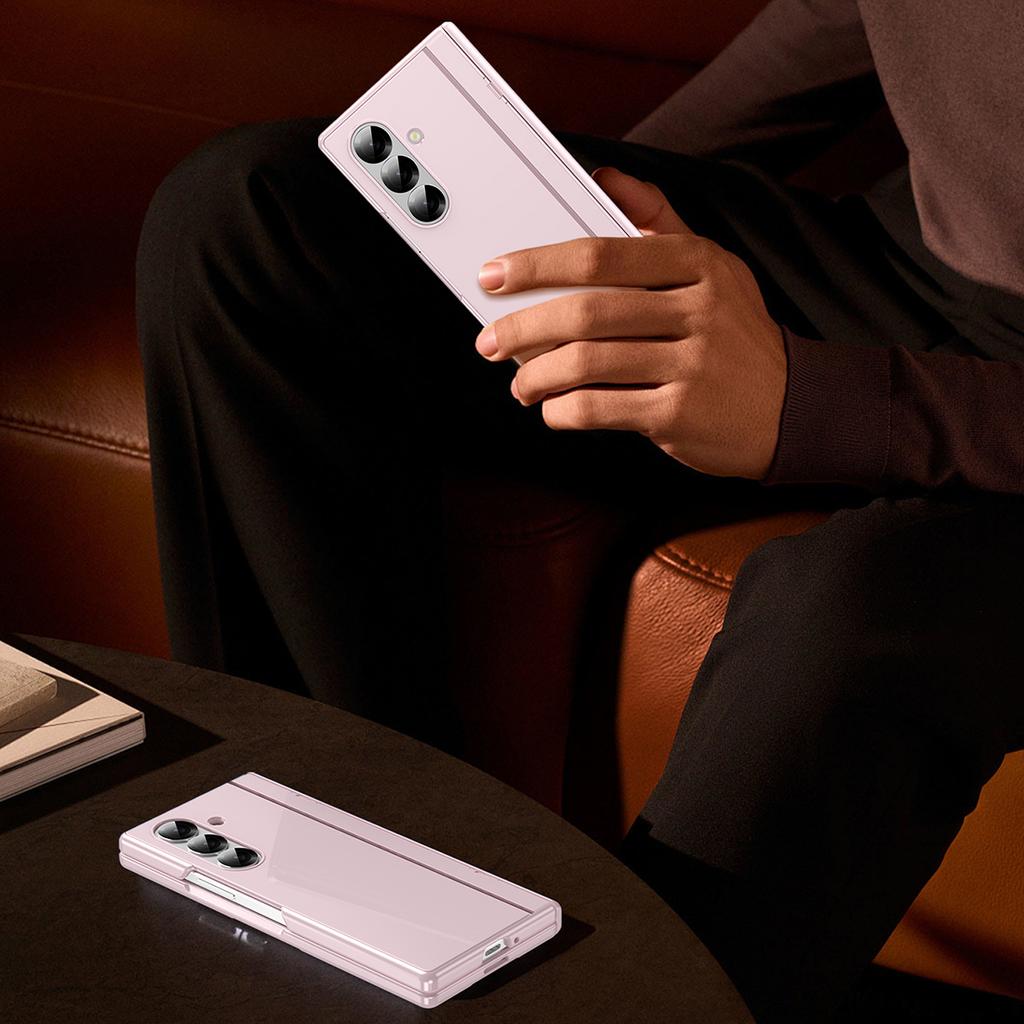 Für Samsung Galaxy Z Fold7 5G PC Handyhülle mit Rückabdeckung, Ständer und gehärteter Glasfolie