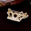 Broche de liga de coroa de strass elegante branco corsage charme joias broche