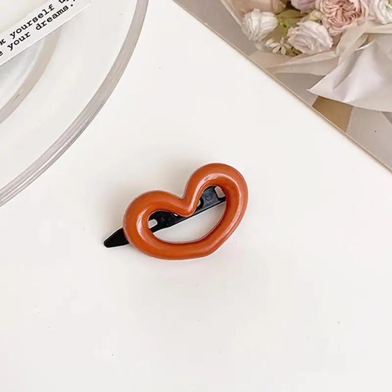 1/2/3pcs Love Morandi Hair Clip New Women's Side Broken Hair Clip Children's Seamless Duck Mouth Clip with Forehead Bangs Clip