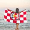 1 Stück Fußballmannschaft (80) Strandtuch, Strand- und Meeresufer-Schwimmbadausstattung, Modisches Muster, Rechteckig, Reiseutensilien