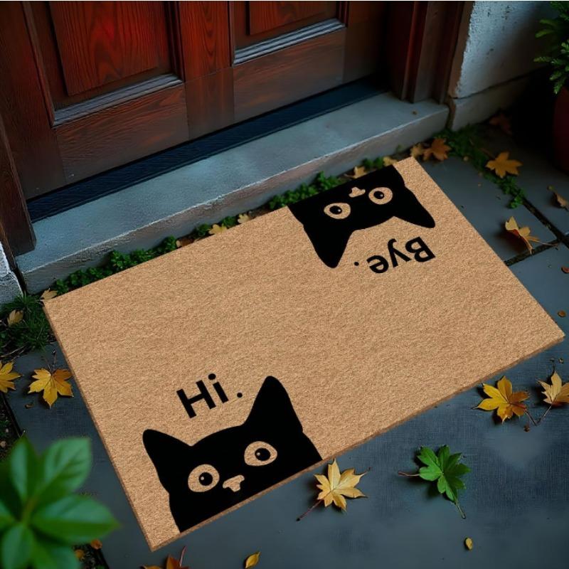 Tappetino d'ingresso gatto cartone animato, tappeto di benvenuto antiscivolo per interni, decorazione per la casa, tappeto con motivo animale carino per ingresso, soggiorno, camera da letto