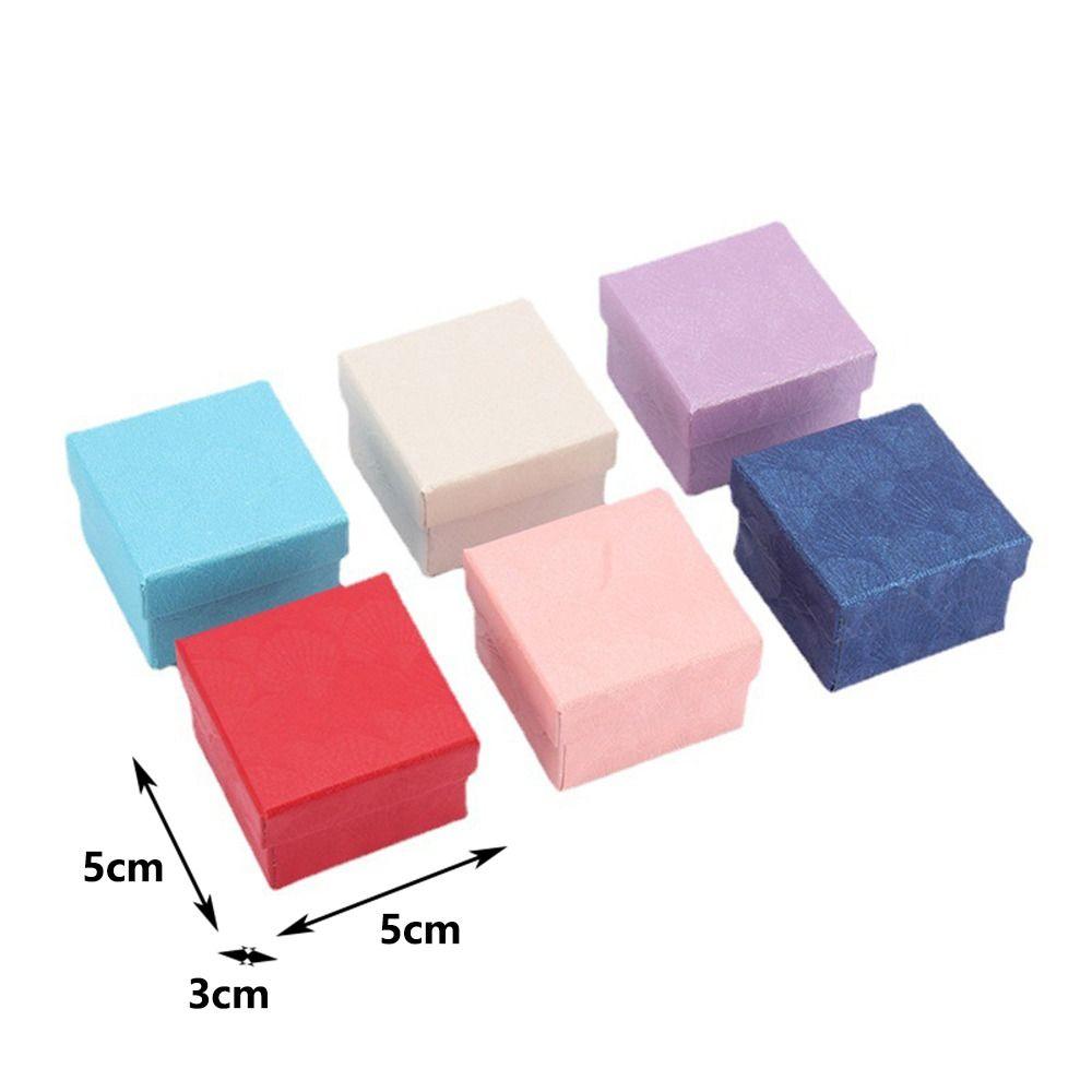6Pcs Sponge Case Jewelry Gift Box Paper Jewelry Display Box High Quality Ring Box Wedding Favors