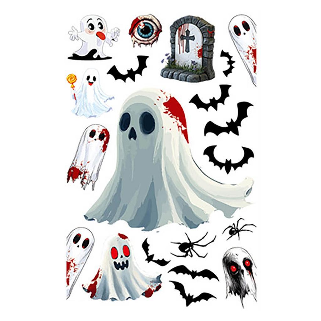 Halloween Decorations Horror Static Stickers Creative Death Glass Stickers