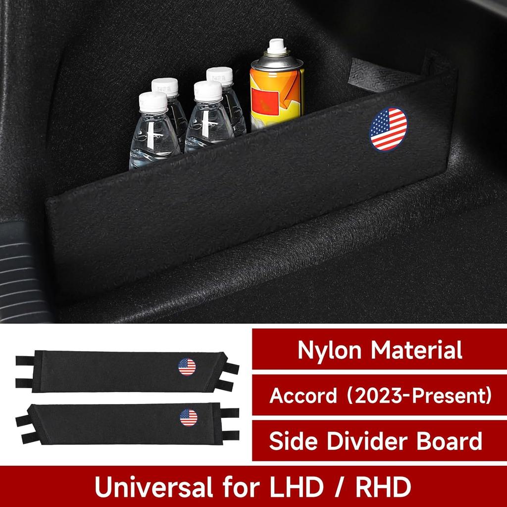 2PCS Rear Trunk Organizer Side Divider Board Compatible with 11th Gen Honda Accord 2024 2025 Interior Accessories