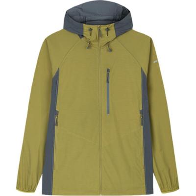Seria Champion Outdoor Wiatrowka Jednokolorowa Ochrona Przed Słońcem Z Kapturem Długi Rękaw Odzież Wierzchnia Męska Jasny-Kawa-Zielony Chmurowy Szary 152430610-6
