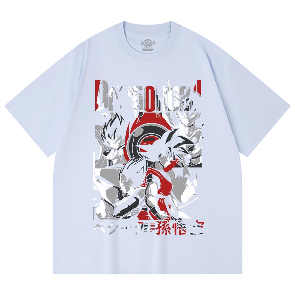 230 Gsm 100% Cotton Dragon Ball V36 Goku Vegeta Print Unisex Heavy Cotton T Shirt