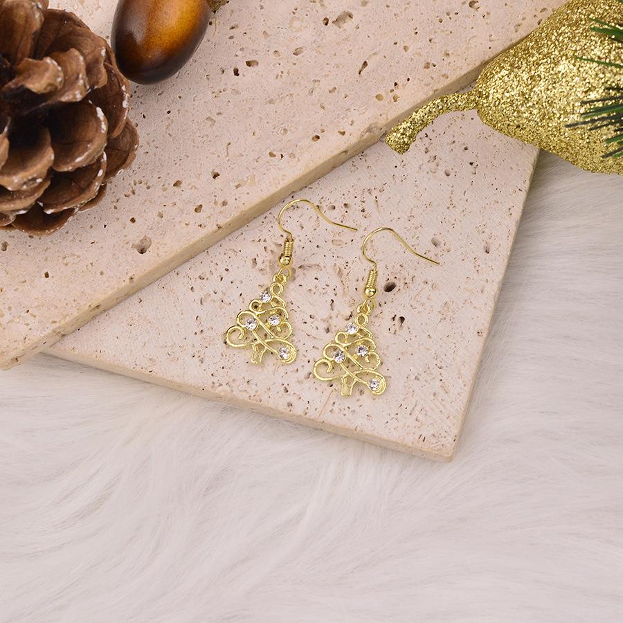 Versatile Diamond Inlaid Christmas Tree Earrings: Creative Wrap-around Design for Women