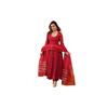 Kurta Anarkali Monocolore da Donna GoSriKi in Misto Rayon con Pantalone e Dupatta (JAYNTI REDGS_XXL_Rosso_XXL)