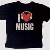 I Love Music "and Earphones Love Pattern Short Sleeve T Shirt Men's T Shirt Summer New Style Unisex Street Clothing
