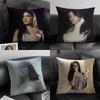 MMadison BeerR Singer Cushion Cover Natural Linen Organic Fabric DoubleSided Printing Sofa Home Decor Gift Pillow Case
