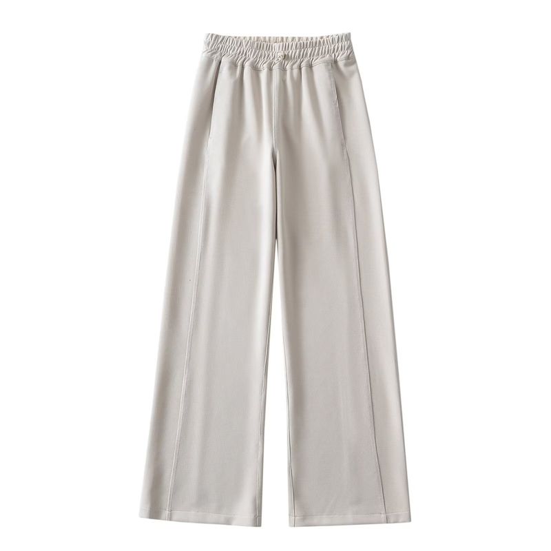 

Flat Replacement Lazy and Loose Casual Drape Middle Line Sports Pants Female High Waist Drawstring Slim Looking Mop Wide Leg Pants Mika L