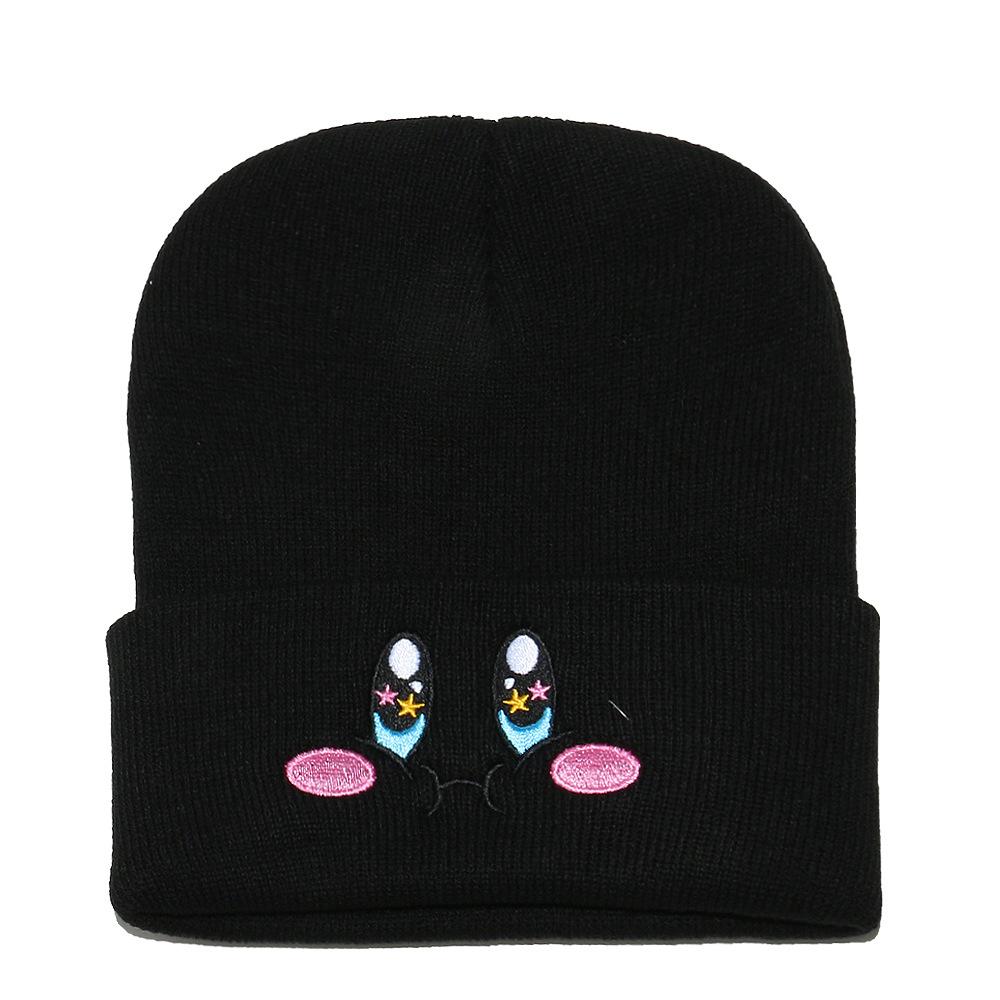 Schoolboy Autumn and Winter Star Kirby Cute Knitted Hat Women's Outdoor Pullover Warm Hat Wool Hat Cartoon