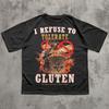 I Refuse To Tolerate Gluten Funny Cat Meme Tee Shirt Gift for Woman and Man Cats Lover Gift Cringe Shirts Oddly Specific Tshirt