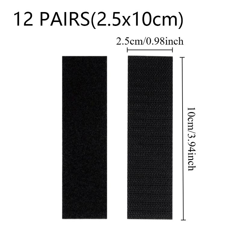 12/24pairs Heavy-Duty Double Sided Adhesive Mounting Strips Interlocking Tape  Reusable Sticky Back Tape for Hanging Organizing