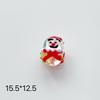 DIY Christmas Oval Hand-Painted Glass Beads: Tree, Old Man & Snowman Bracelet Set