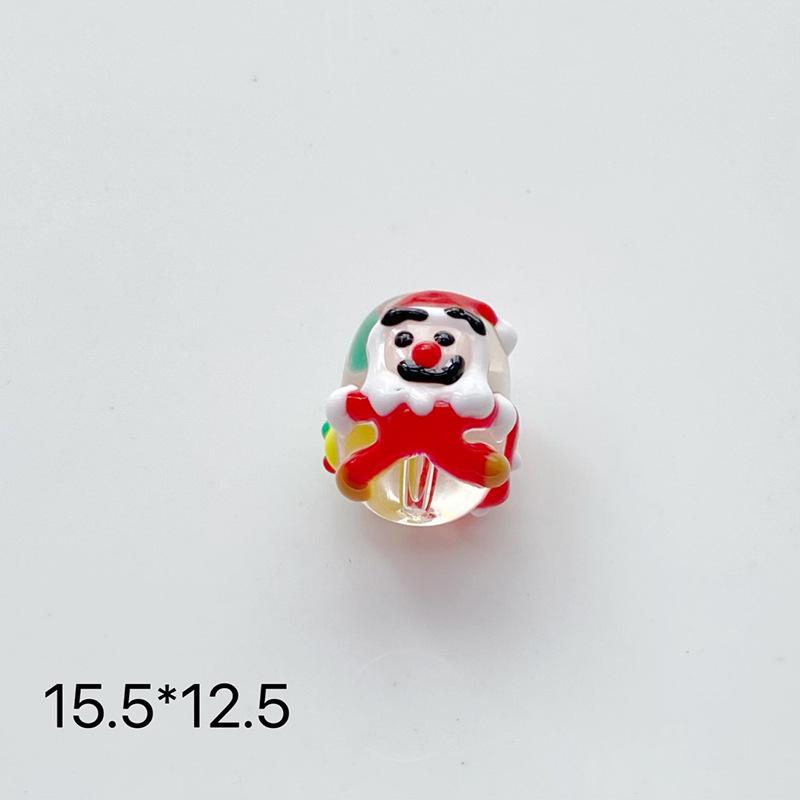 DIY Christmas Oval Hand-Painted Glass Beads: Tree, Old Man & Snowman Bracelet Set