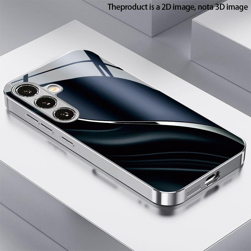 Morden Blue Streamline Pattern 2D Phone Case for Samsung S26 S25 S24 S23 S22 S21 S20 A56 A36 A16 - Glass Protective Cover