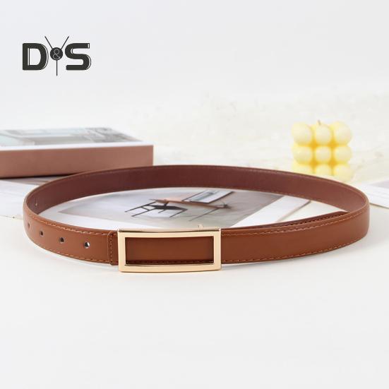 Modischer Gürtel aus Kunstleder für Damen, rechteckige Schnalle, einfarbig, Taillengürtel für Hosen, Jeans, vielseitiges Accessoire für Kleider, Hemden, Oberteile