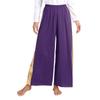 Womens Liturgical Dance Pants Metallic High Waist Elastic Waistband Wide Leg Loose Performance Trousers
