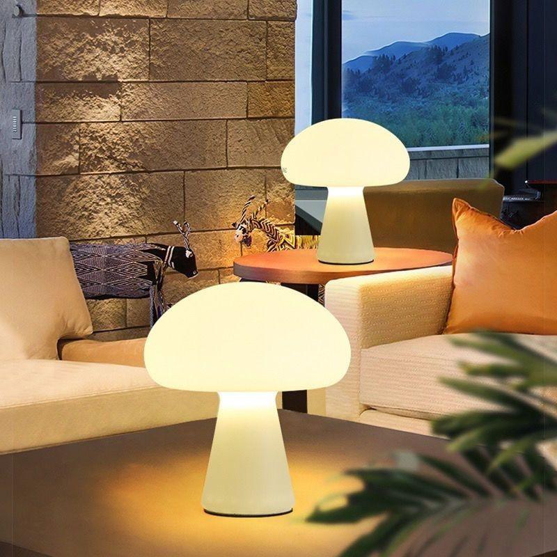 Mid-Century French Mushroom Table Lamp - Bedside & Desk Night Light for Stylish Decor