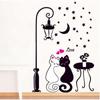 Couples Cartoon Cats Wall Sticker Bedroom Living Room Wall Stickers Decorative Decals Cute Animals Home Decor Mural Art for Kids