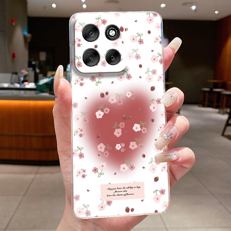 Phone Case For Motorola Moto G56 / Moto G66J / Moto G66Y 5G Butterfly Bow Protective Casing Transparent Soft Silicone TPU Cover