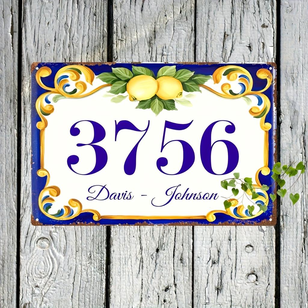 Personalized Metal Tin Sign Custom Address Plaque Outdoor Indoor Wall Art Home Decor Gift