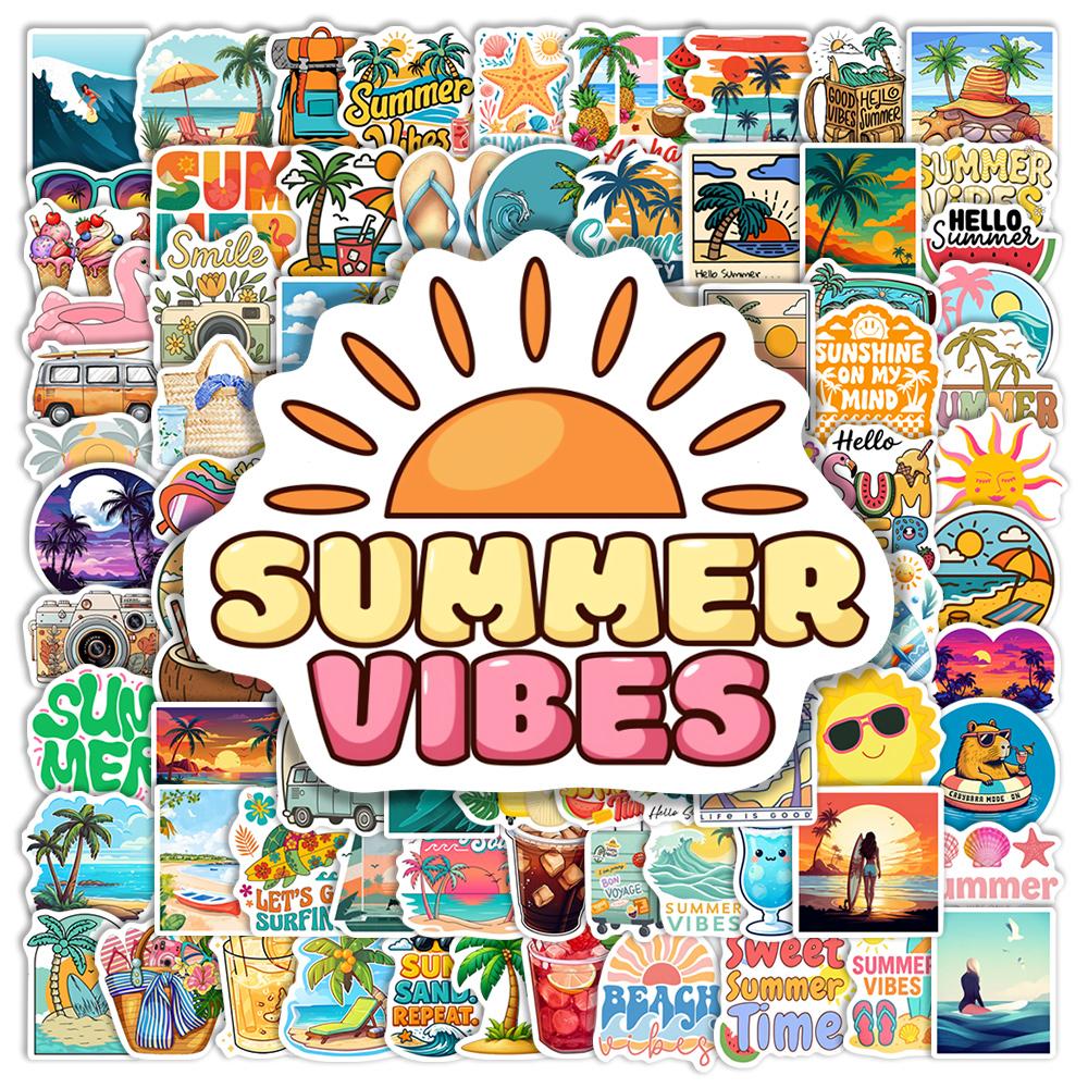 Süße Cartoon Sommer Aufkleber Wasserdicht Vinyl DIY Dekorationsspielzeug Geschenk für Handy Laptop Gepäck Wasserflaschen Scrapbook Tagebücher